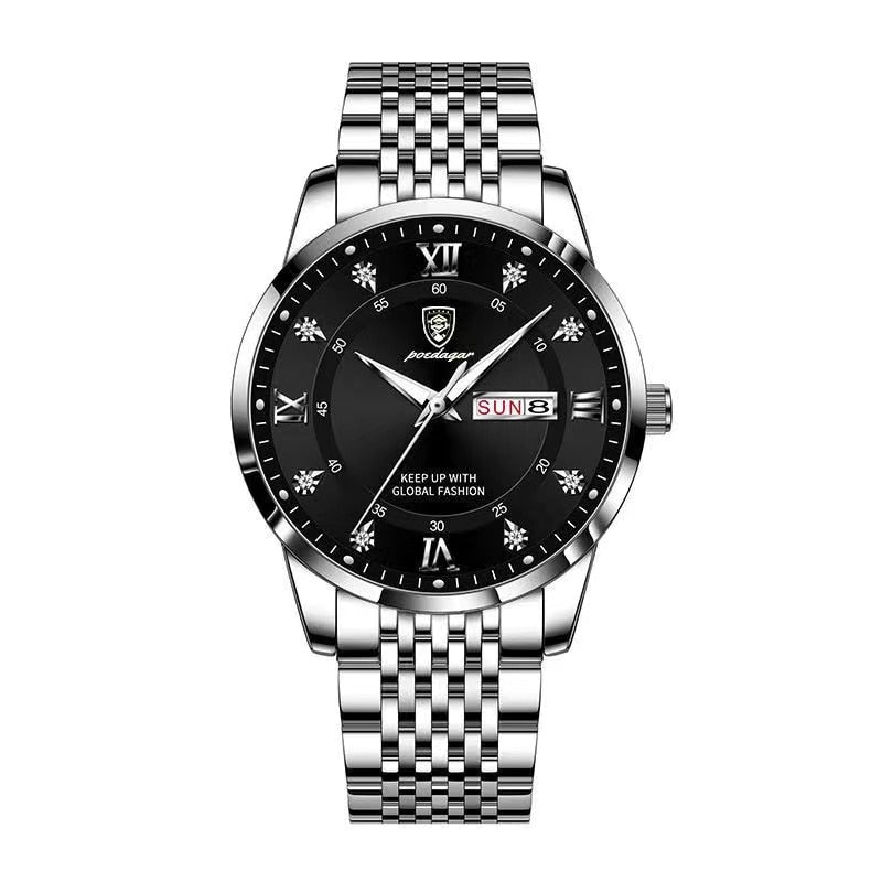 Luxury Push Button Hidden Clasp Waterproof Luminous Wrist Watches
