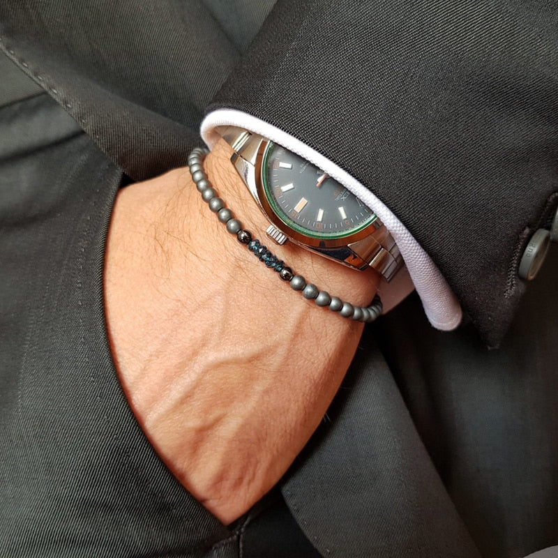 Simple Classic Stone Bead Bracelet For Men