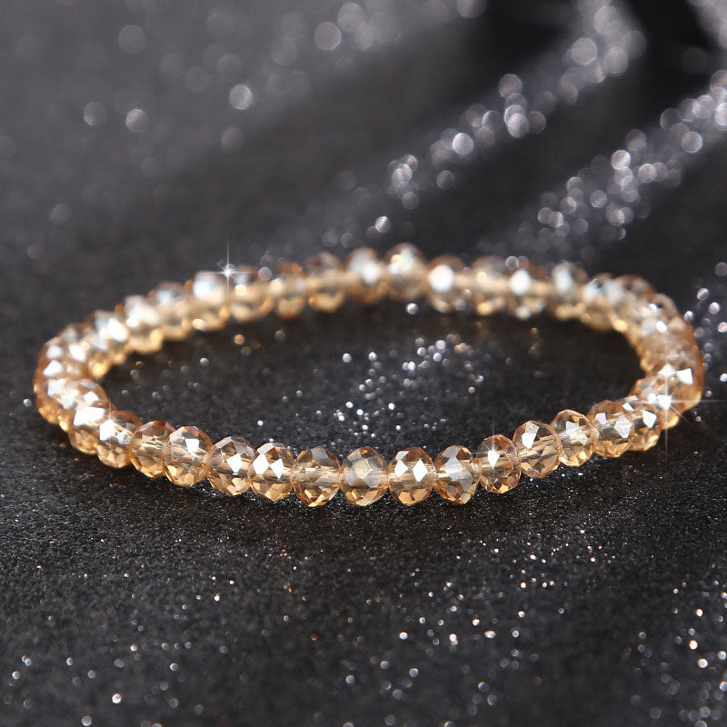Fashion Shiny Stone Beads Elasticity Rope Strand Bracelet