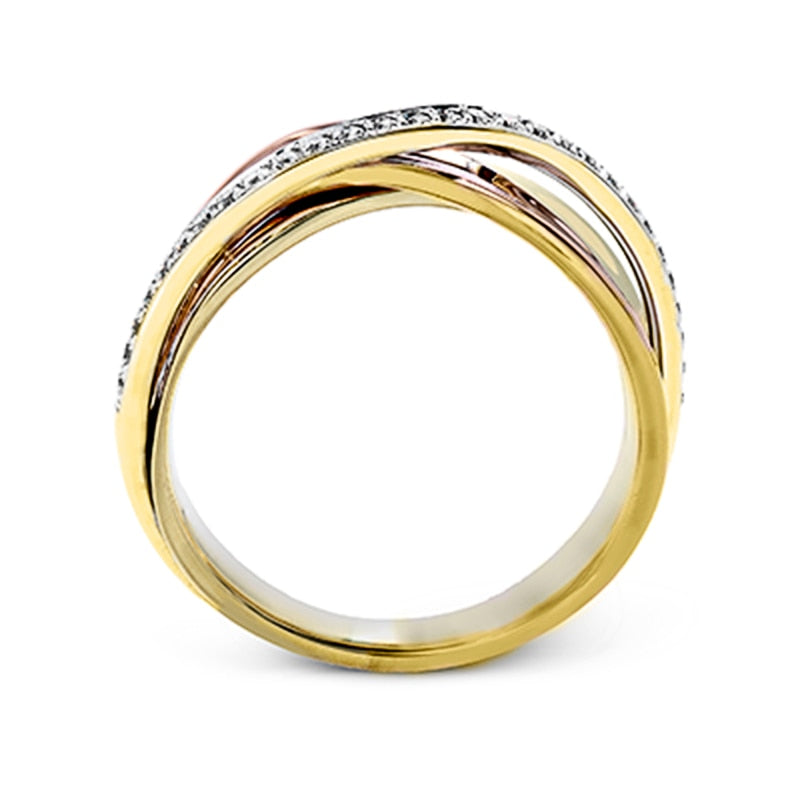 Huitan OL Style Cross Ring for Women Metallic Simple Design