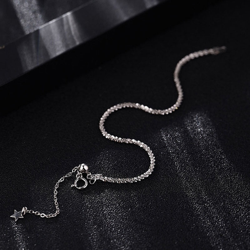Minimalist Silver Plated Adjustable Charm Bracelet