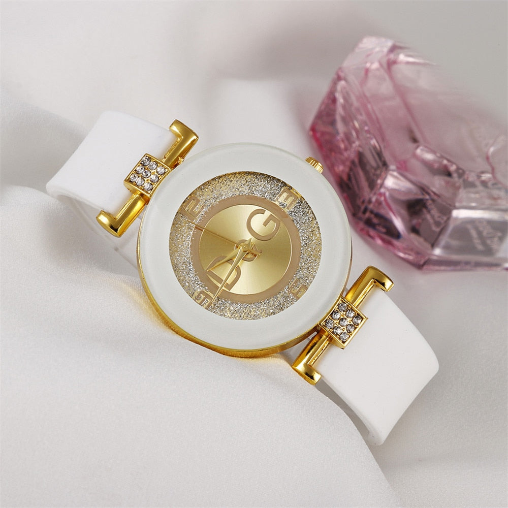 Minimalist Design Big Dial Silicone Strap Wristwatch