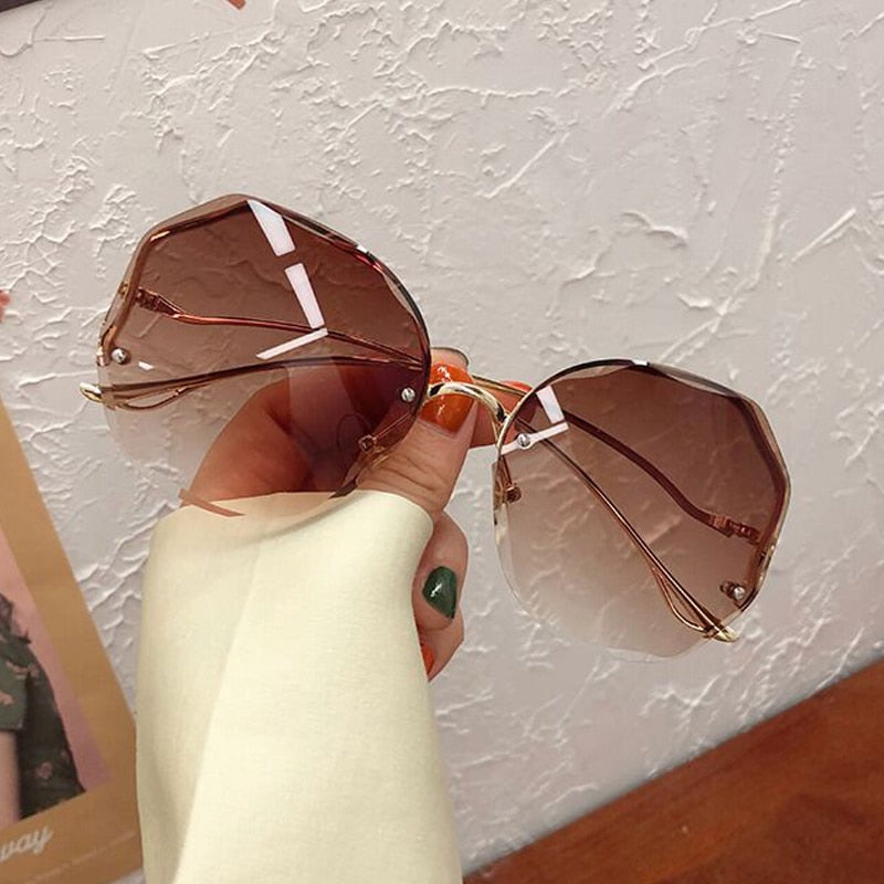 Irregular Round Gradient Fashion Sun Glasses