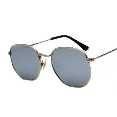 Metal Frame Hexagon Sun Glasses