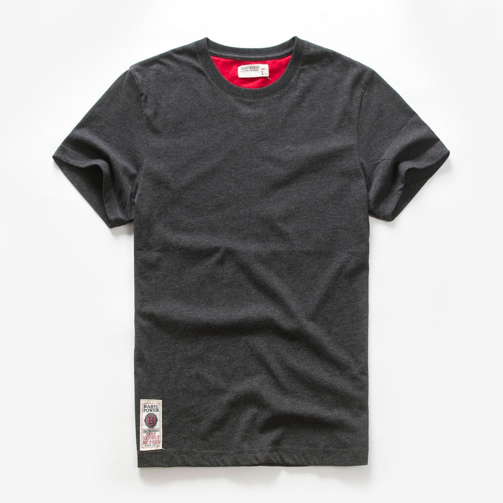 Men's T-shirt Cotton Solid Color t shirt Men Causal O-neck Basic Tshirt
