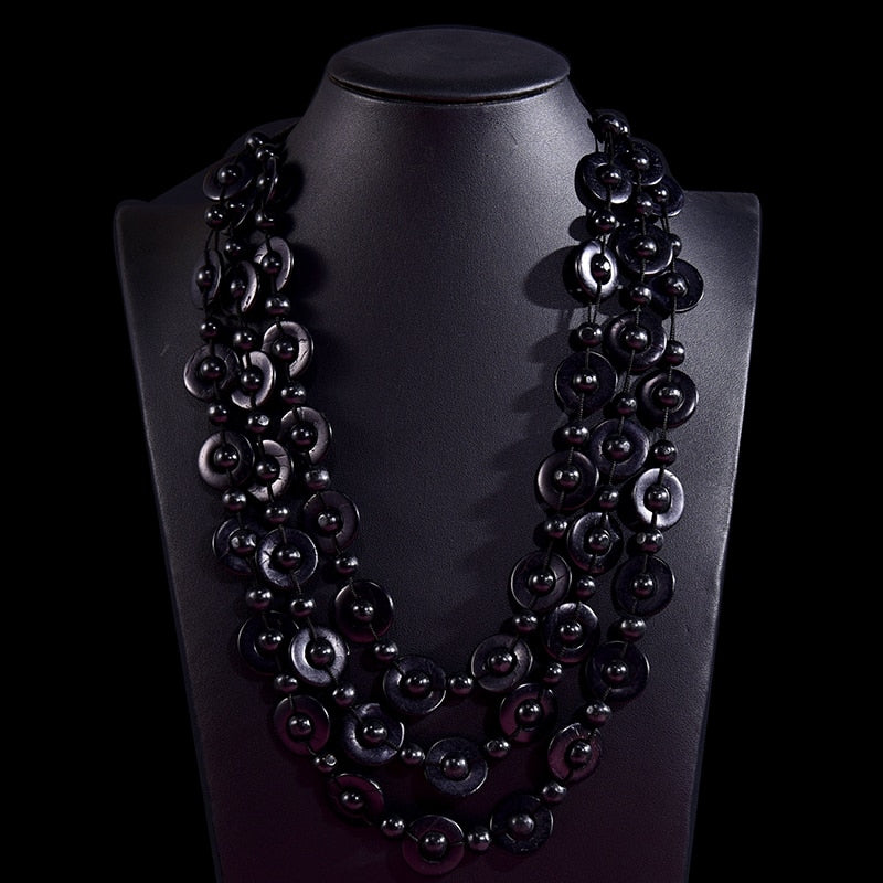 UDDEIN Bohemia Ethnic Multi Layer Beads Necklace