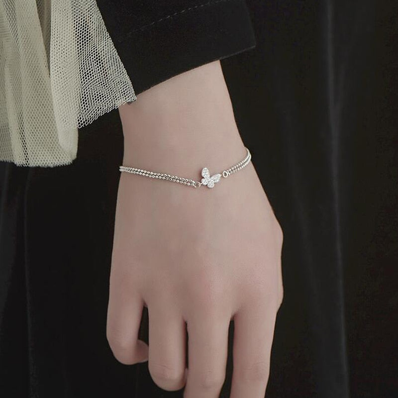 Trendy Elegant Shiny Zirconia Adjustable Chain Bracelet