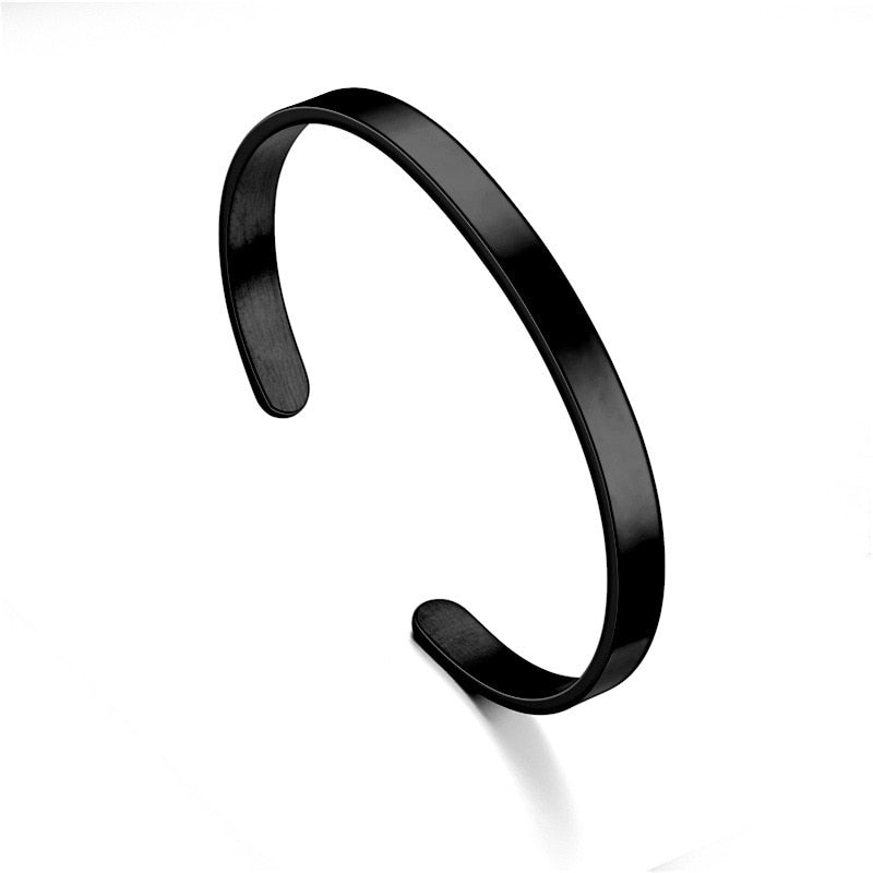Fashion Cuff Stainless Steel Gold width 6mm Bangle Bracelet