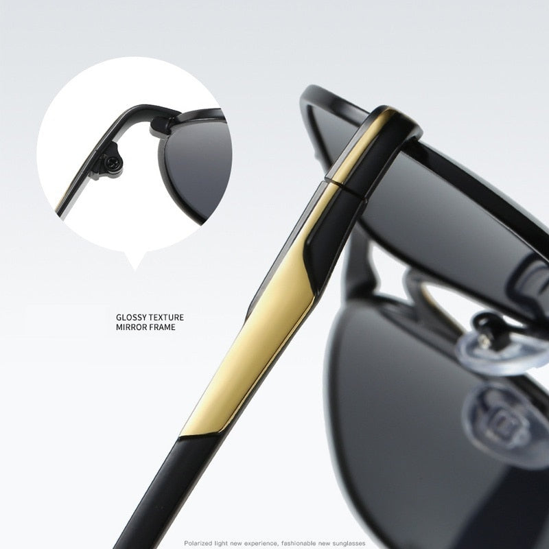 Luxury Pilot Polarized UV400 Sunglasses