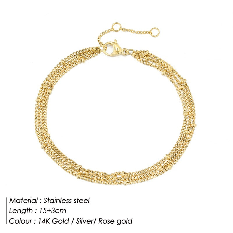 JUJIE 316L Stainless Steel Ball Chain Bracelet