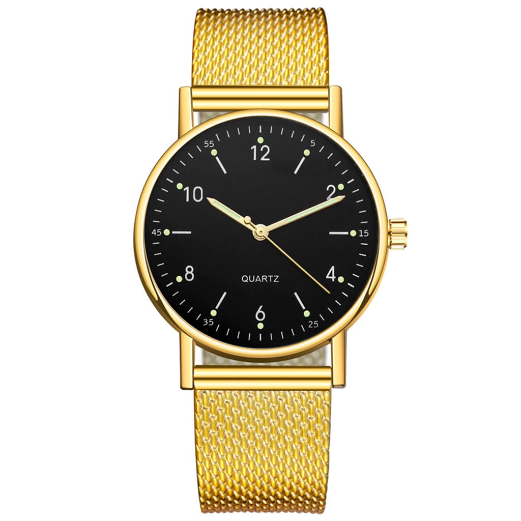 Fashion Women Silver Heart Dial Silicone Mesh Belt Wristwatch