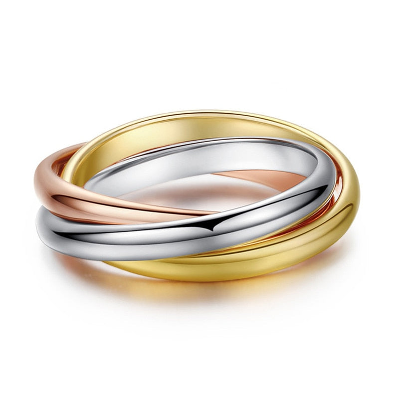 Ramos Classic 3 Rounds Ring Sets Women Stainless Steel