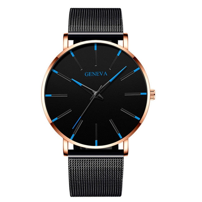 reloj hombre 2022 Watch Men Minimalist Ultra Thin Watches Men's Fashion Stainless Steel Mesh Belt Quartz Watch relogio masculino