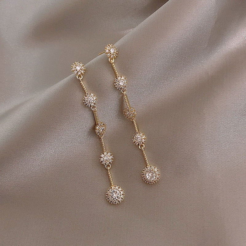 Trendy Moon Dangle Pearl Cherry Cat Rhinestone Earring