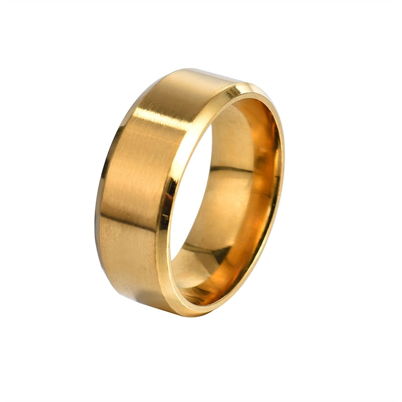 8mm Matt Stainless Steel Simple Design Plain Titanium Ring