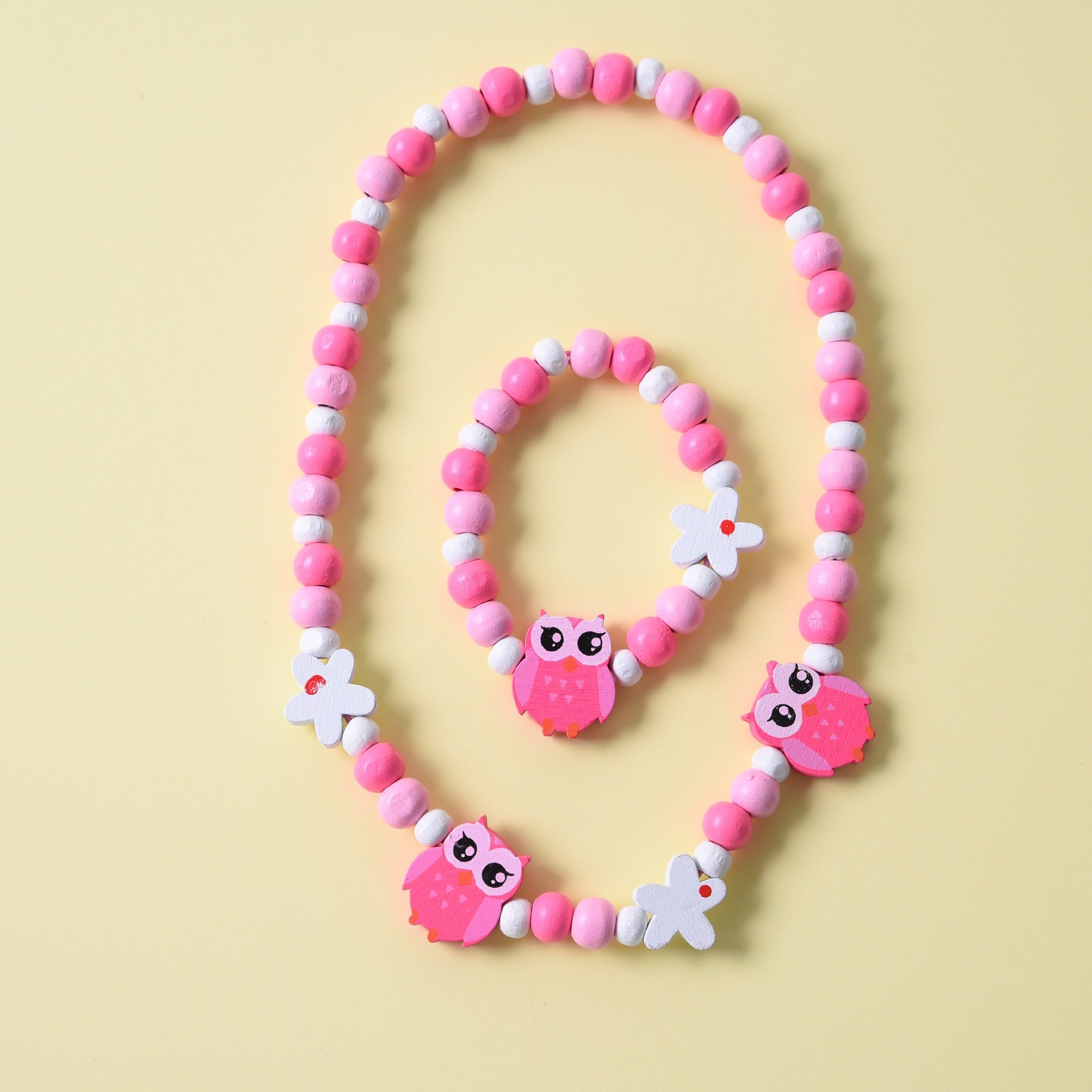 2pcs/Set Fashion Natural Wood Beads Necklace Bracelet