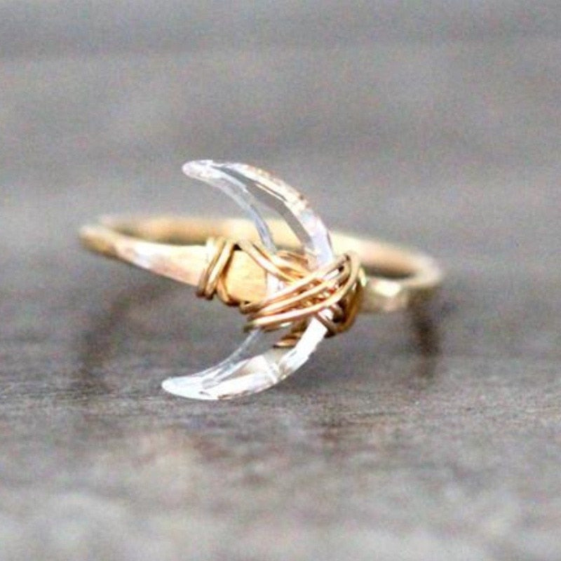 Crescent Moon Metal Ring