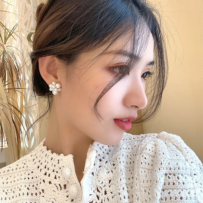 Elegant Unique Fireworks Pearl Stud Earrings