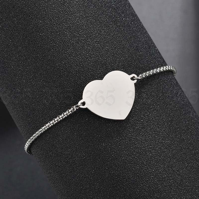 Personalized Stainless Steel Engrave Photo Name Bracelet