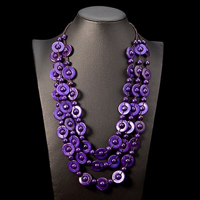 UDDEIN Bohemia Ethnic Multi Layer Beads Necklace
