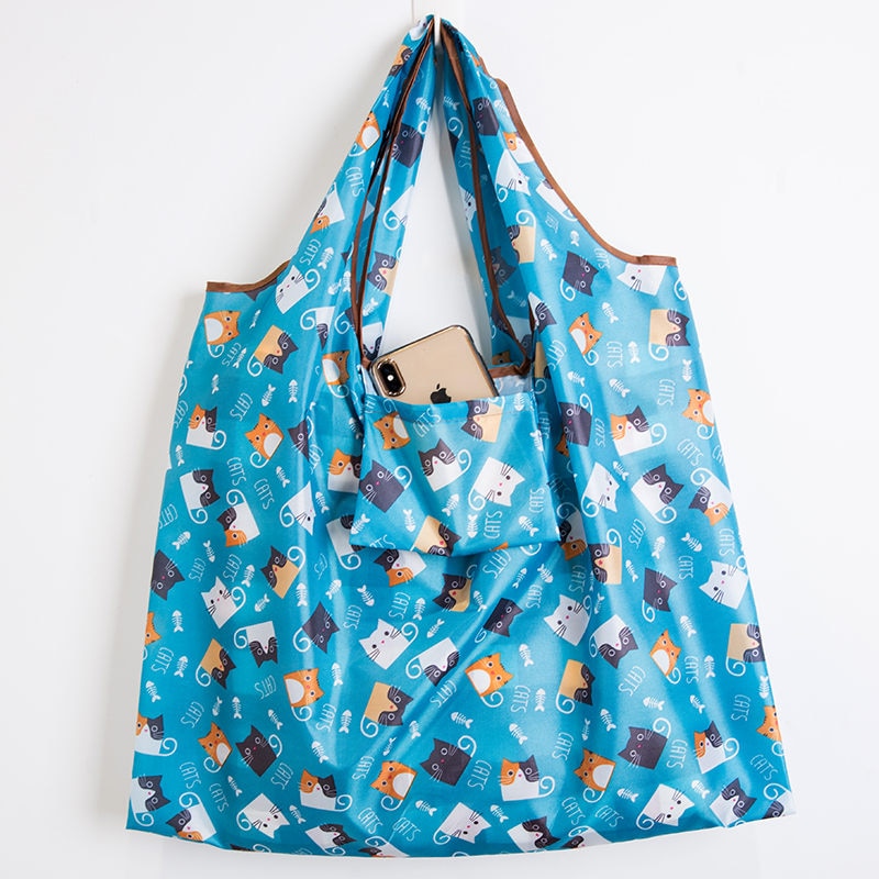 Big Size Thick Nylon Large Tote ECO Reusable Polyester Portable Foldable Bag