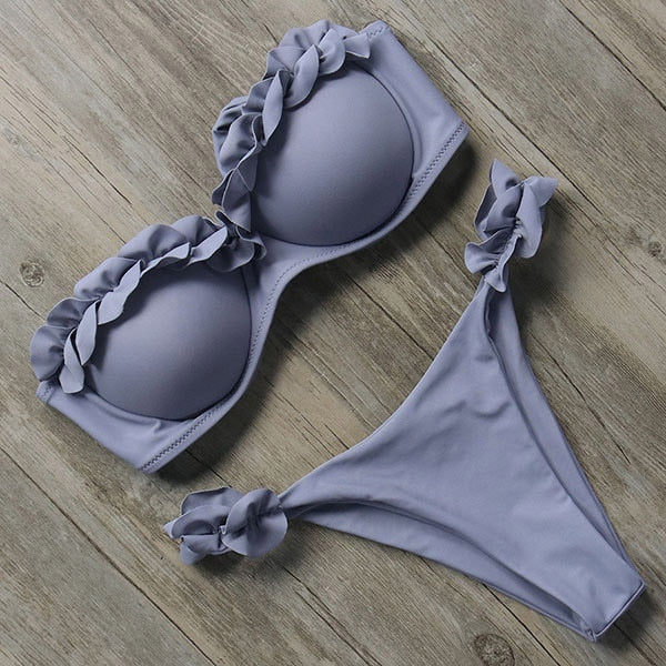 RUUHEE Bandeau Bikini Swimwear Women Swimsuit