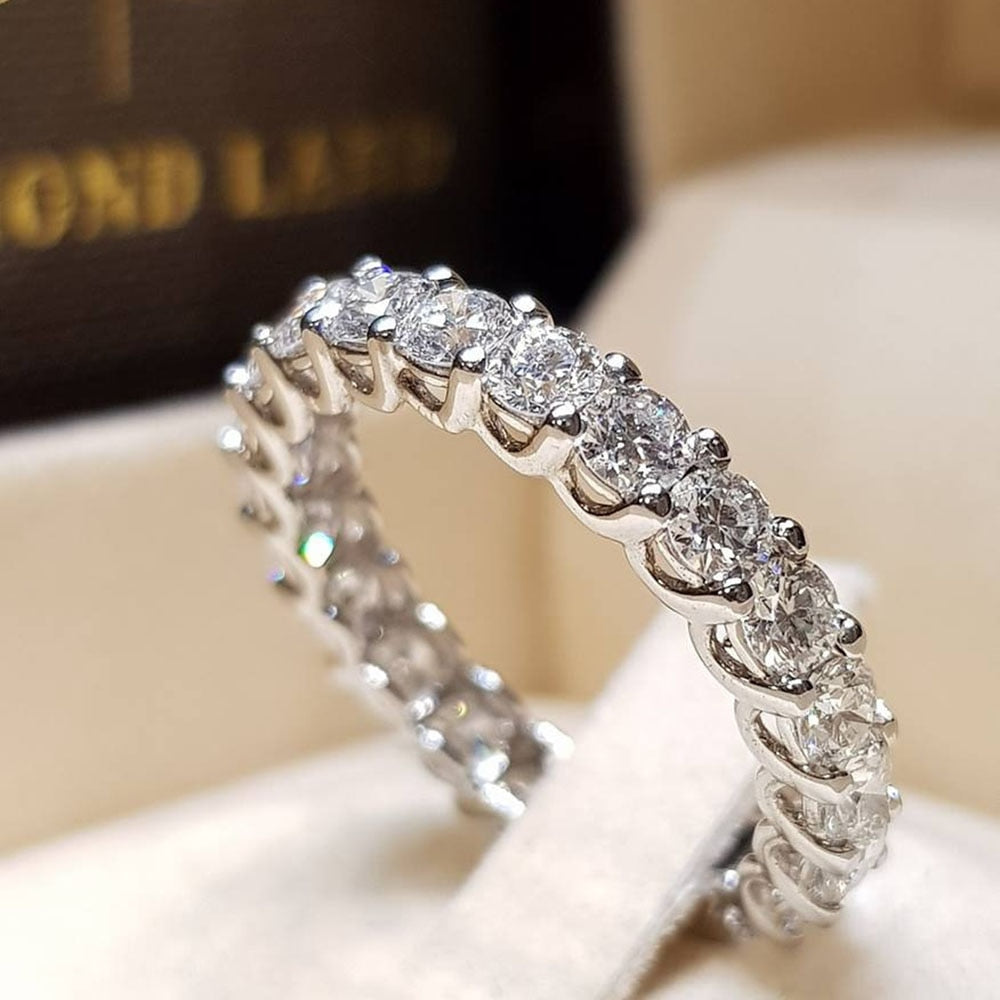 IPARAM Fashion Silver Color Rhinestone Zircon Ring - Jeglowstore