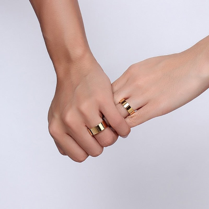 Wedding Ring Gold Color Engagement Rings for Women and Men Jewelry
