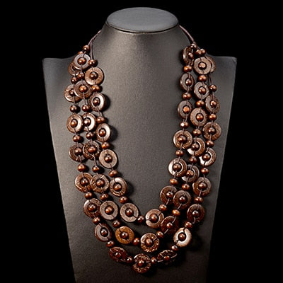 UDDEIN Bohemia Ethnic Multi Layer Beads Necklace