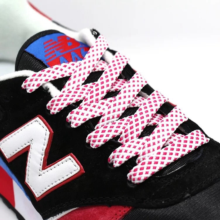1 pair shoelace Fashion Polyester Sneaker Shoe Lace Colors Checkered Double Layer Hollow Flat Shoelaces 100/120/140CM PD1