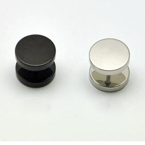 1PC Man Women Barbell Punk Gothic Stainless Steel Ear Studs