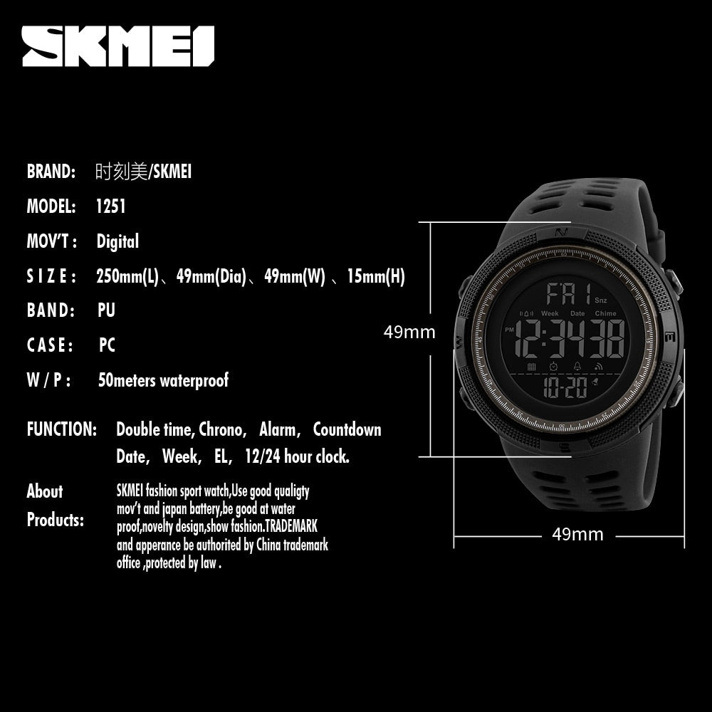 SKMEI Brand Men Waterproof Sports Watch