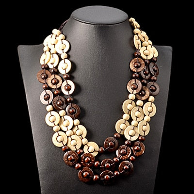 UDDEIN Bohemia Ethnic Multi Layer Beads Necklace