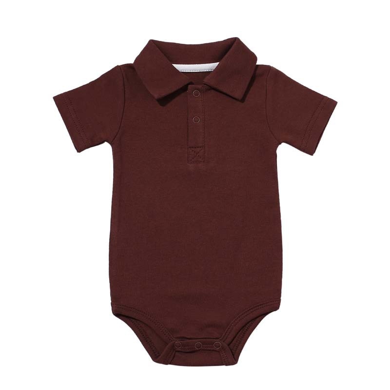 Summer Baby Boy Girl Rompers Turn-down Collar Infant Cotton Clothes