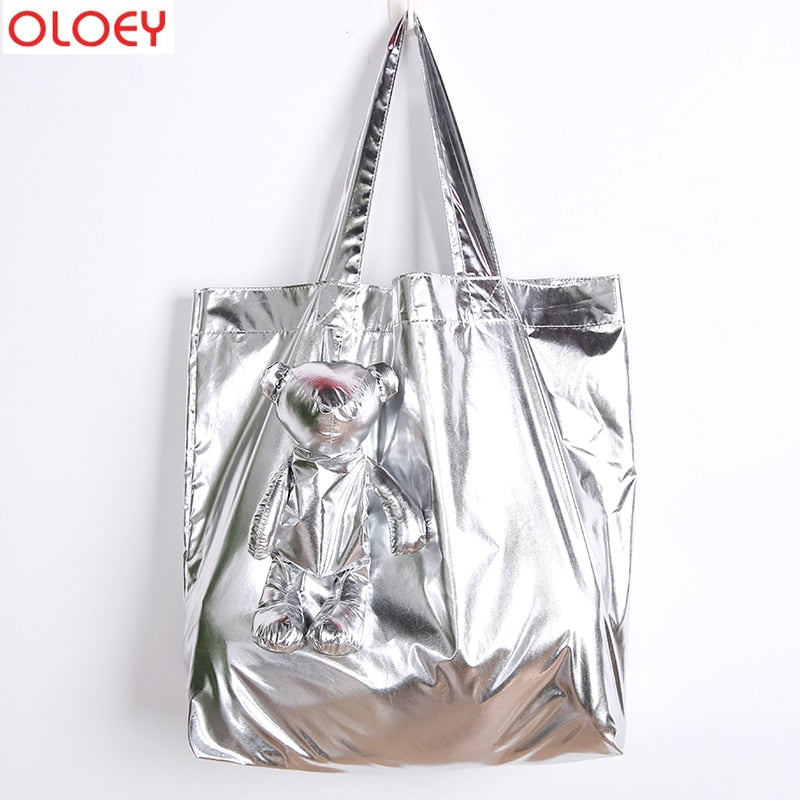 ECO Silver Coated Bear Cotton filling Waterproof High-Quality Reusable Tote