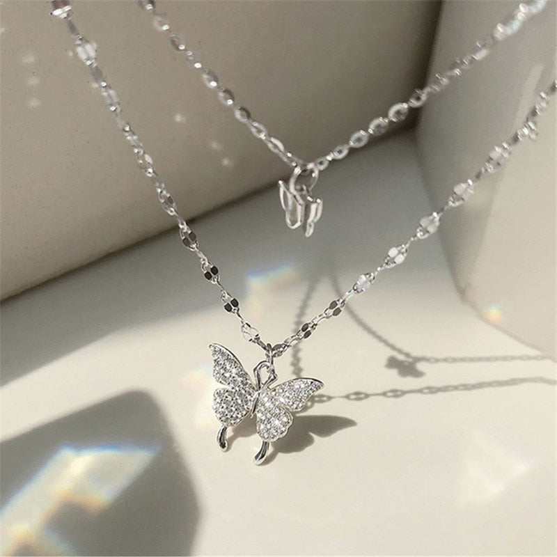 Silver Colour Sparkling Clavicle Chain Choker