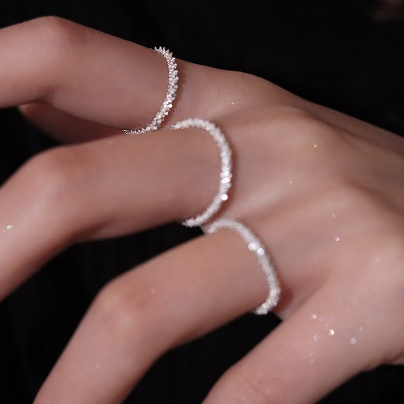 925 Sterling Silver Sparkling Versatile Ring