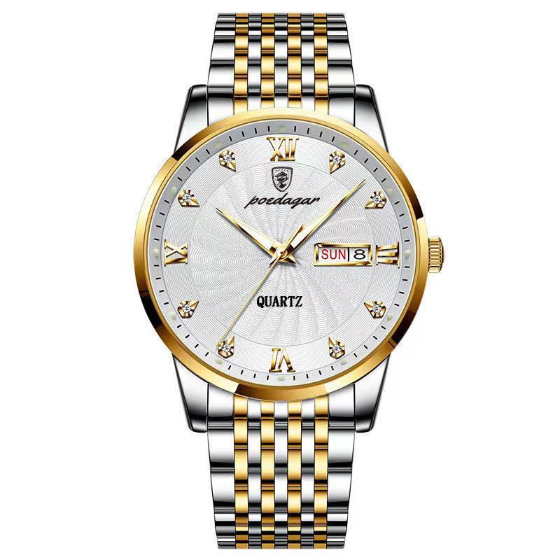 Luxury Push Button Hidden Clasp Waterproof Luminous Wrist Watches