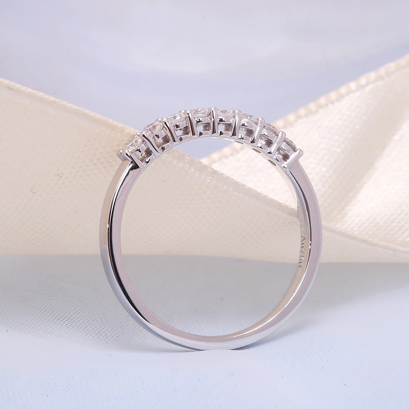 AEAW 14k White Gold 0.25ctw 2mm DF Round Cut Diamond Band Ring