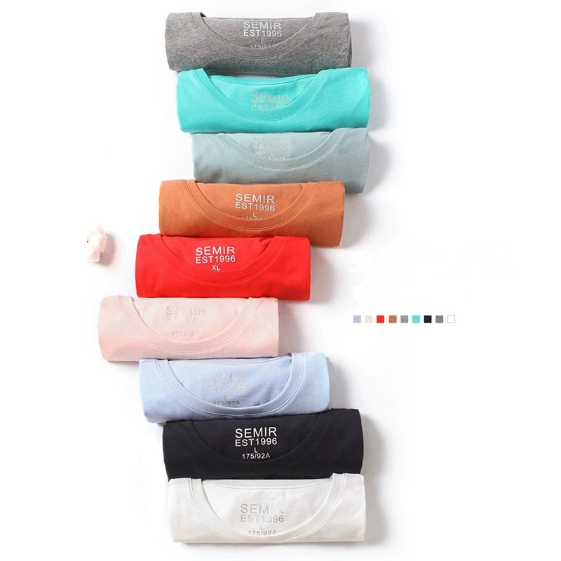 SEMIR Simple O neck stretch solid new top
