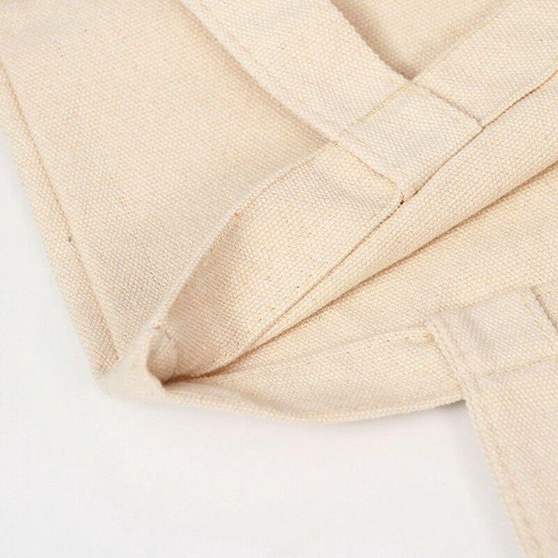 Creamy White Plain High Capacity Cotton Canvas Bag