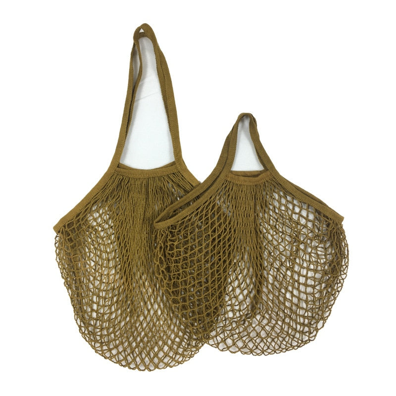 20 Colors Reusable Portable Cotton foldable Net Shopping Bag