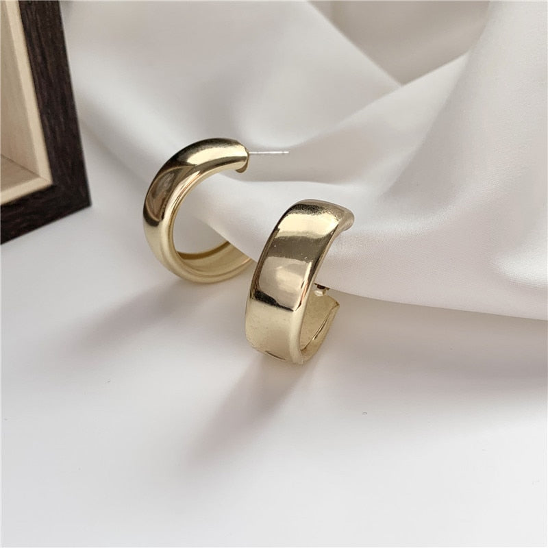 Korean Geometry Metal Earrings For women