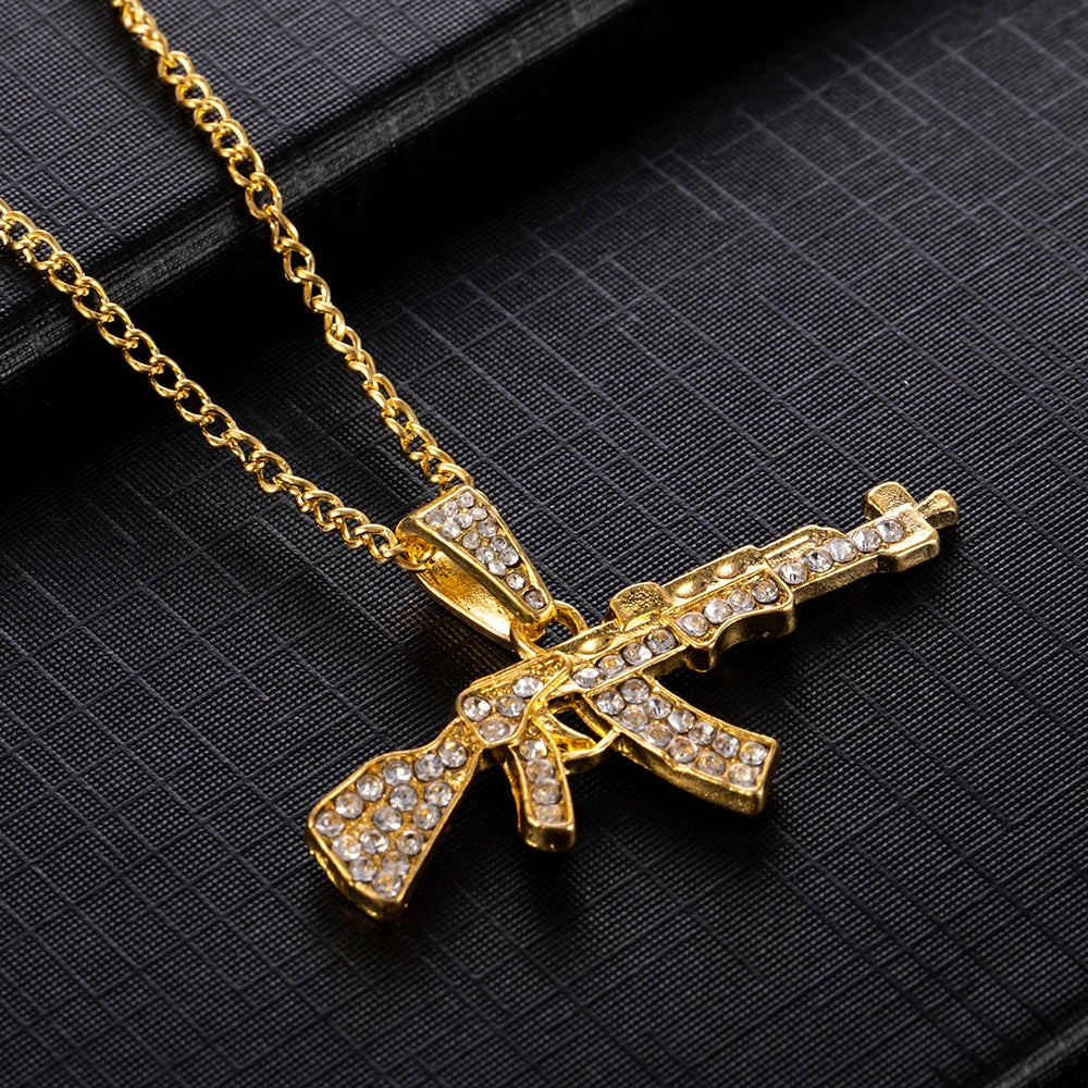 Dominic Toretto Rhinestone Cross Crystal Pendant Chain Necklace
