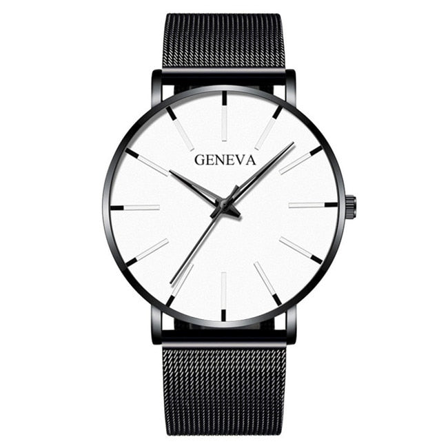 reloj hombre 2022 Watch Men Minimalist Ultra Thin Watches Men's Fashion Stainless Steel Mesh Belt Quartz Watch relogio masculino