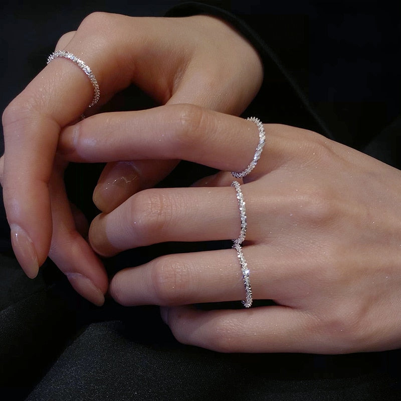 925 Sterling Silver Sparkling Versatile Ring