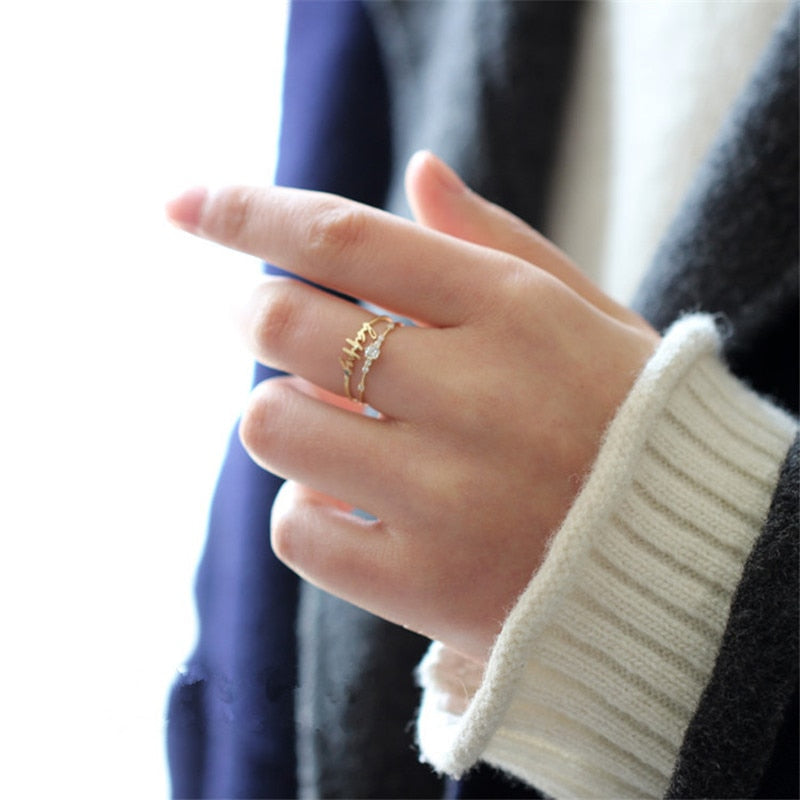 925 Sterling Silver 14K Gold Plating Pavé Crystal Exquisite Ring