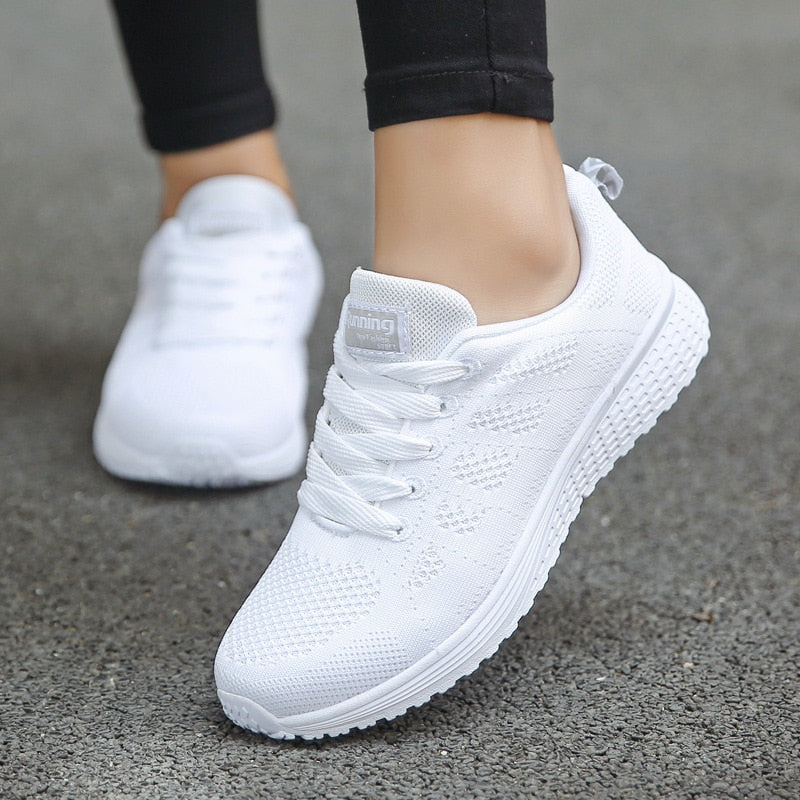 Breathable Walking Mesh Flat Sneakers Women