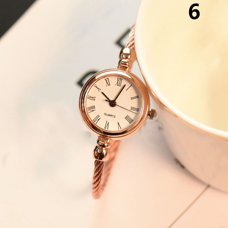 Small Gold Bangle Bracelet Stainless Steel Luxury Watch