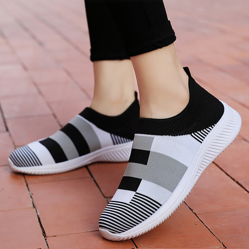 Women Shoes Vulcanized Zapatillas Mujer Knitted Sneakers - Jeglowstore